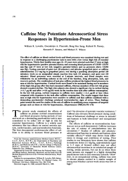 Caffeine May Potentiate Adrenocortical Stress