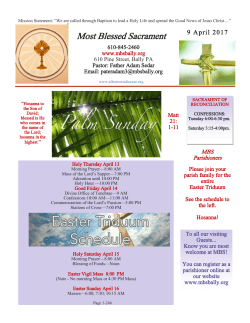 April 9, 2017 - Most Blessed Sacrament