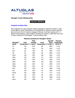 Plexiglas&reg; Acrylic Molding Resin Computer Analysis Data Many