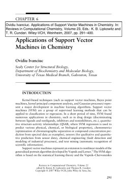 Applications of Support Vector Machines in Chemistry