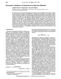 Enzymatic Oxidation of Cholesterol in Reverse Micelles