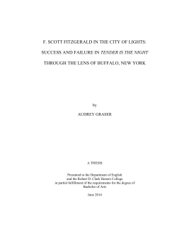 F. SCOTT FITZGERALD IN THE CITY OF LIGHTS: SUCCESS AND