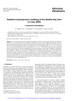 Radiative hydrodynamic modeling of the Bastille