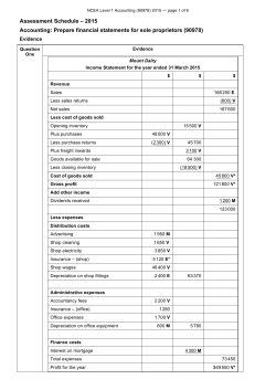 NCEA Level 1 Accounting (90978) 2015