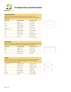 Envelope Sizes and Information