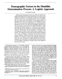 Demographic Factors in the Disability Determination Process: A