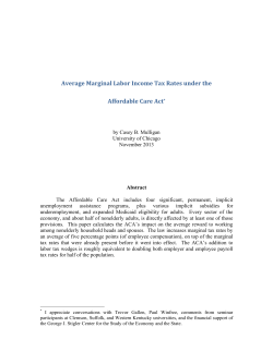 Average Marginal Labor Income Tax Rates under the Affordable