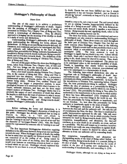 Heidegger`s Philosophy of Death