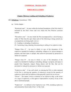 Loading and Unloading of Explosives 123. Definitions