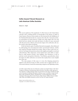 Coffee Anyone? Recent Research on Latin American Coffee Societies
