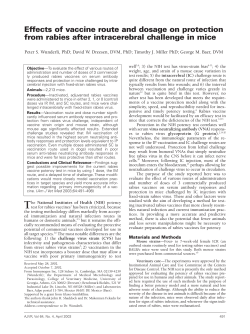 Effects of vaccine route and dosage on protection from rabies after