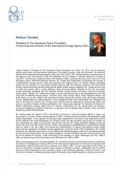 Nobuo Tanaka - World Policy Conference