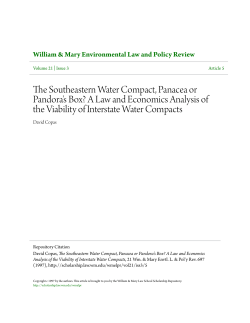 The Southeastern Water Compact, Panacea or Pandora`s Box? A