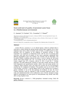 Seed yield and oil quality of perennial castor bean in a