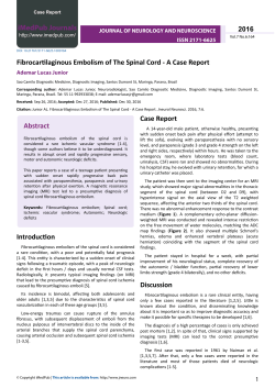 Fibrocartilaginous Embolism of The Spinal Cord