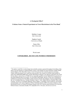 1 A Checkpoint Effect? Evidence from a Natural
