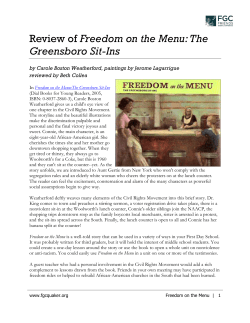 Review of Freedom on the Menu: The Greensboro Sit-Ins