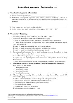 Appendix A: Vocabulary Teaching Survey