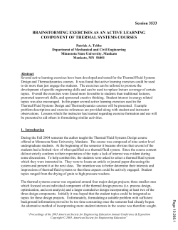 Brainstorming Exercises As An Active Learning Component Of