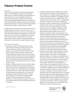Tobacco Product Control - American Academy of Pediatrics