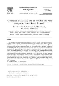 Circulation of Toxocara spp. in suburban and rural ecosystems in