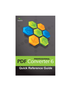 PDF Converter Professional 6 Quick Reference Guide