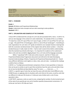 PART 1. STANDARD Grade: 6 Domain: RR-‐Ratios and