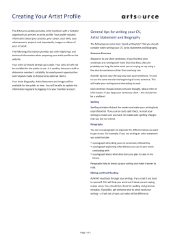 Creating Your Artist Profile