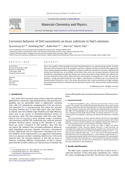 Corrosion behavior of ZnO nanosheets on brass substrate in NaCl