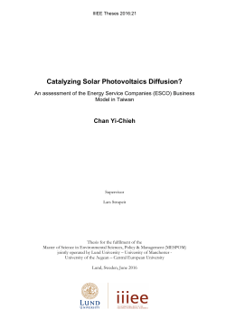 Catalyzing Solar Photovoltaics Diffusion?