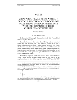 NOTES WHAT ABOUT FAILURE TO PROTECT: WHY CURRENT
