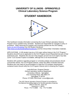 CLS handbookprint 2016a - University of Illinois Springfield