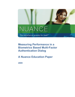 Measuring Performance in a Biometrics Based Multi