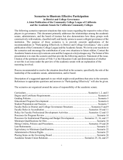 Scenarios to Illustrate Effective Participation