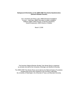 Background Information on the ANES 2008 Time Series
