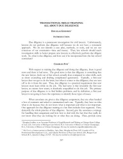 Transactional Skills Training: All About Due Diligence