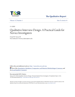 Qualitative Interview Design: A Practical Guide for Novice Investigators