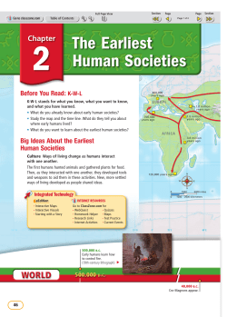 The Earliest Human Societies