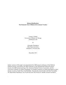 Delayed Ratification: The Domestic Fate of Bilateral Investment