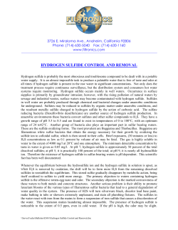 Hydrogen Sulfide Control and Removal