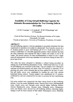 Feasibility of Using Soil pH Buffering Capacity for