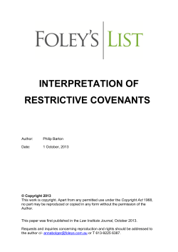 Interpretation of Restrictive Covenants