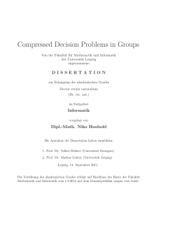 Compressed Decision Problems in Groups - informatik.uni