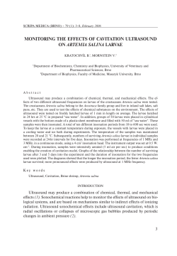 monitoring the effects of cavitation ultrasound on artemia salina larvae