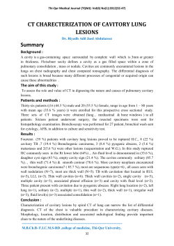 CT CHARECTERIZATION OF CAVITORY LUNG LESIONS