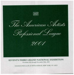 2001 Grand National Catalog - American Artists Professional League