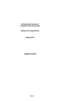 Parliamentary Scrutiny of - European Memoranda
