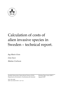 Calculation of costs of alien invasive species in Sweden – technical