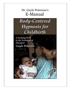 body centered hypnosis for childbirth: a training