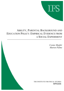 Ability, parental background and education policy: empirical